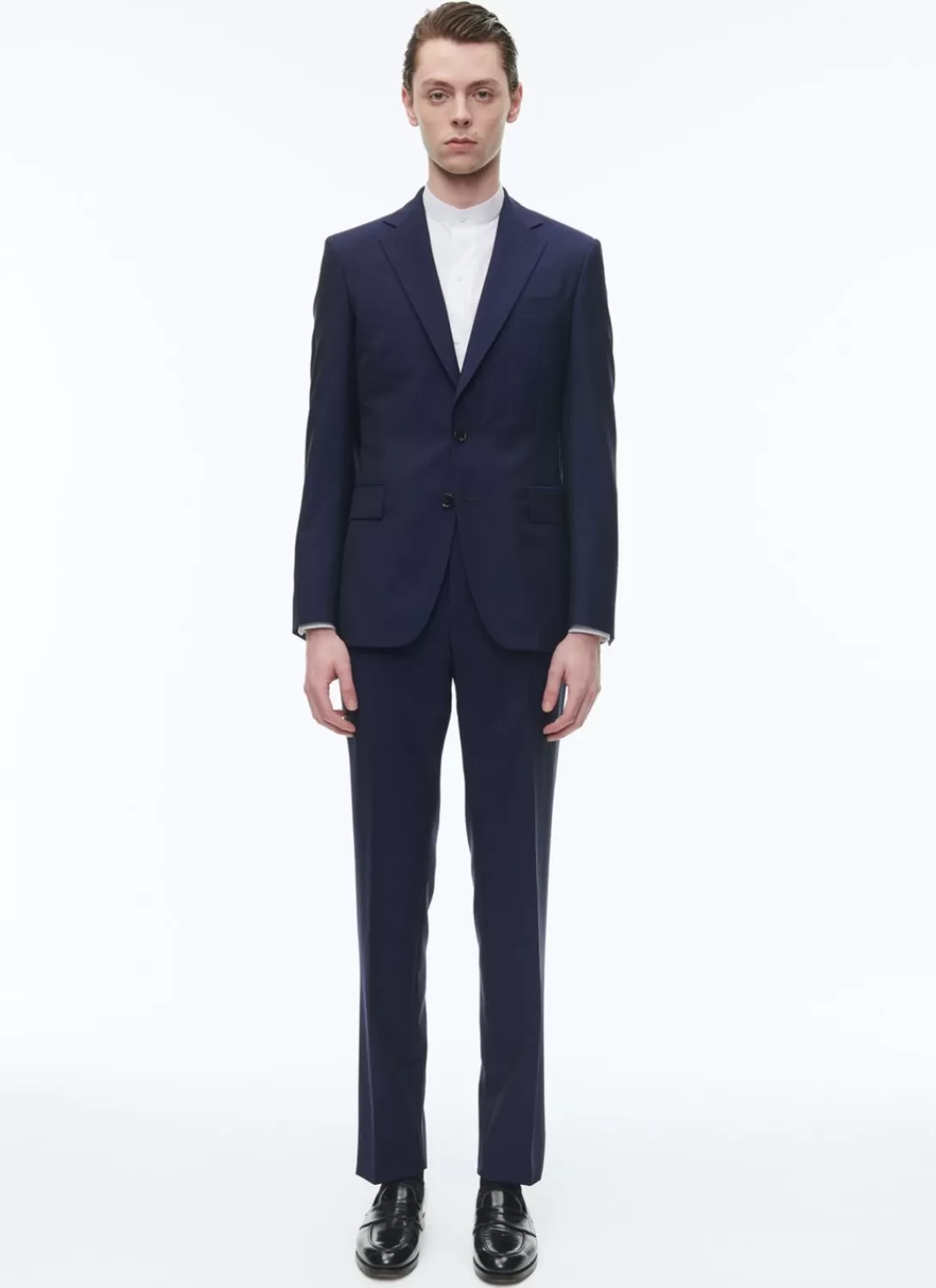 Fursac Wool And Mohair Fitted Suit Indigo Blue Discount
