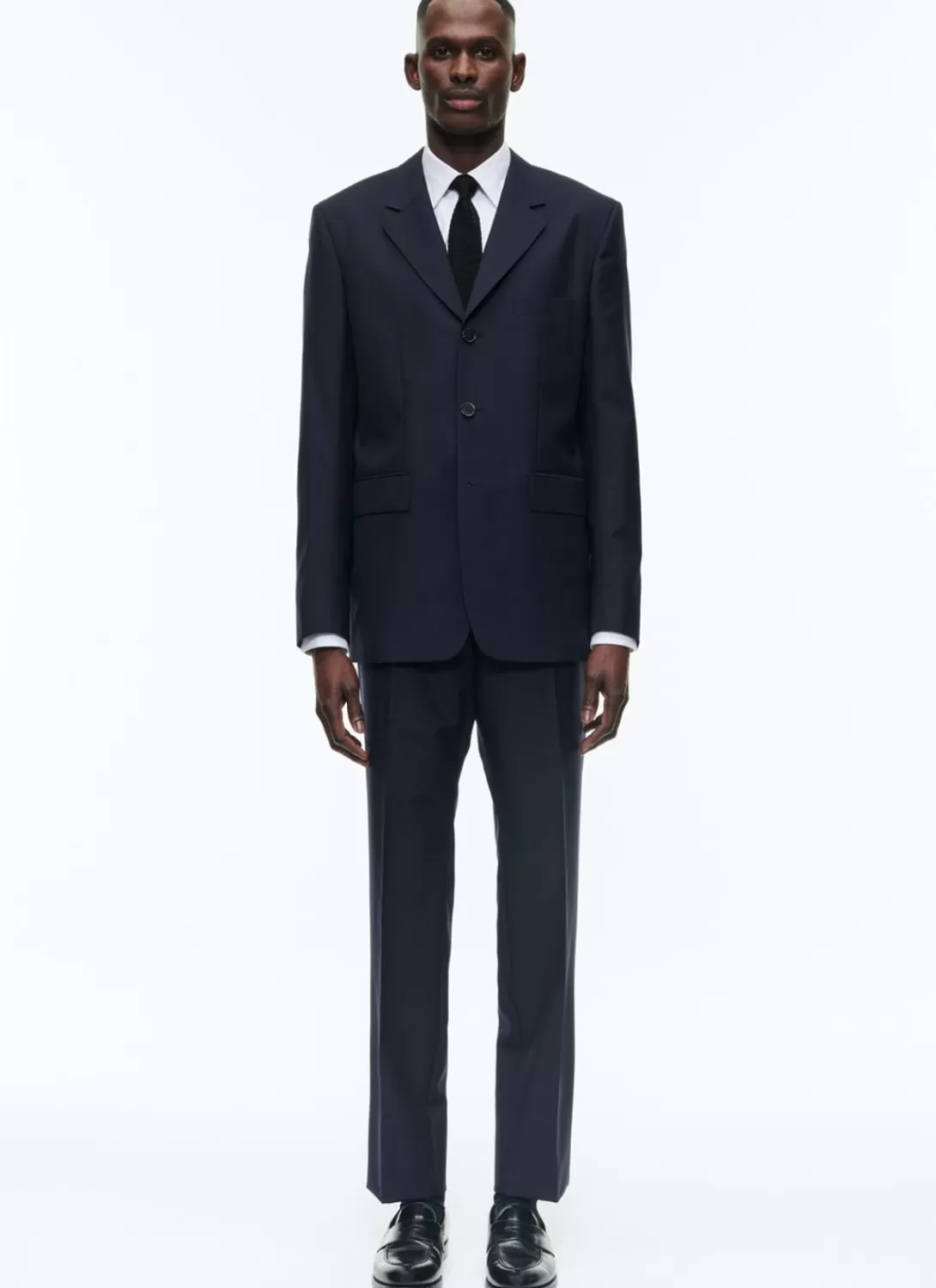 Fursac Wool And Mohair Serge Fitted Suit Navy Blue Store