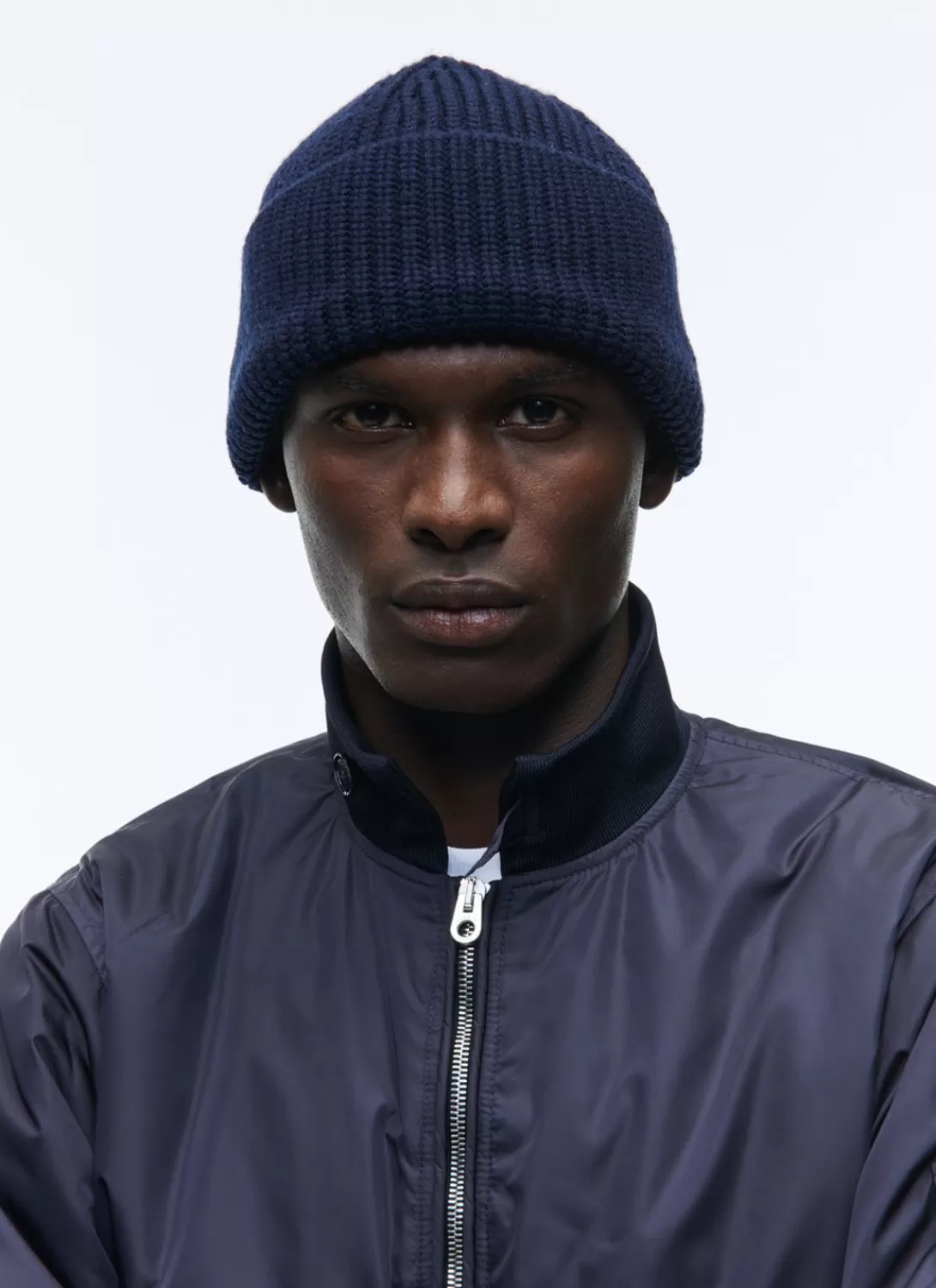 Fursac Wool Beany Hat Navy Blue Hot