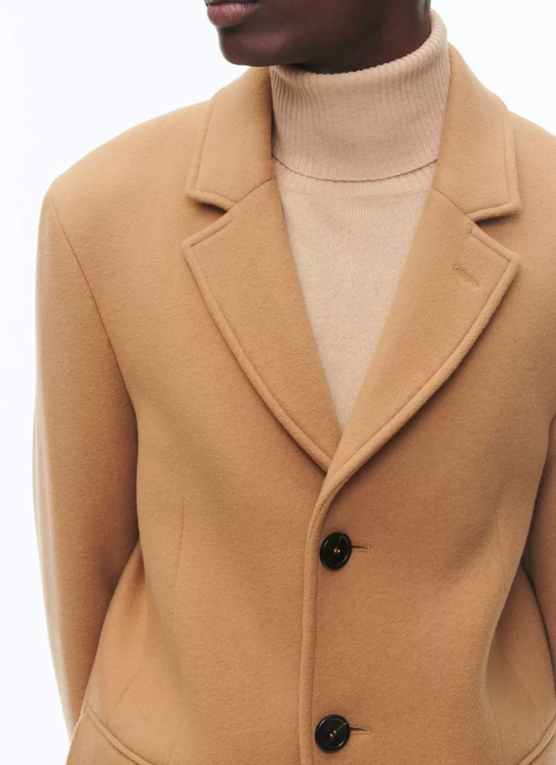 Fursac Wool Broadcloth Fitted Coat Camel Discount