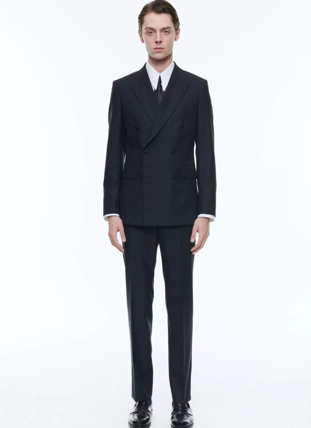 Fursac Wool Faille Double-Breasted Tuxedo Navy Blue Online