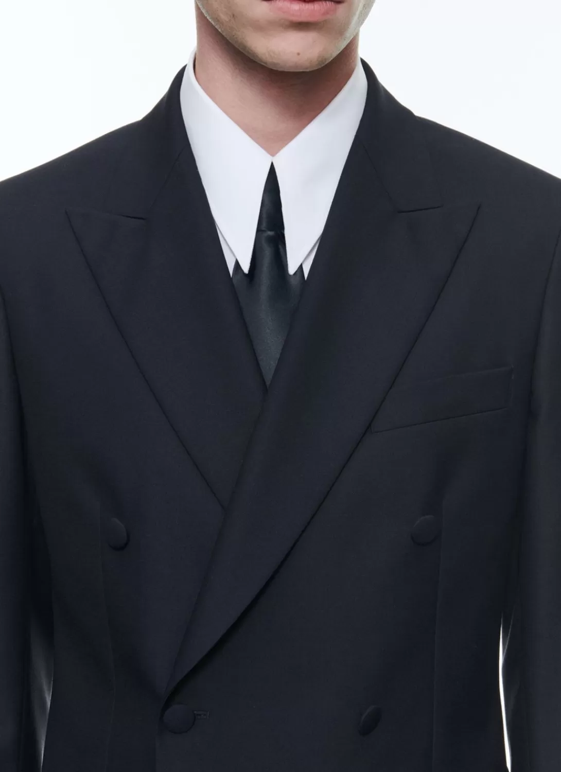 Fursac Wool Faille Double-Breasted Tuxedo Navy Blue Online