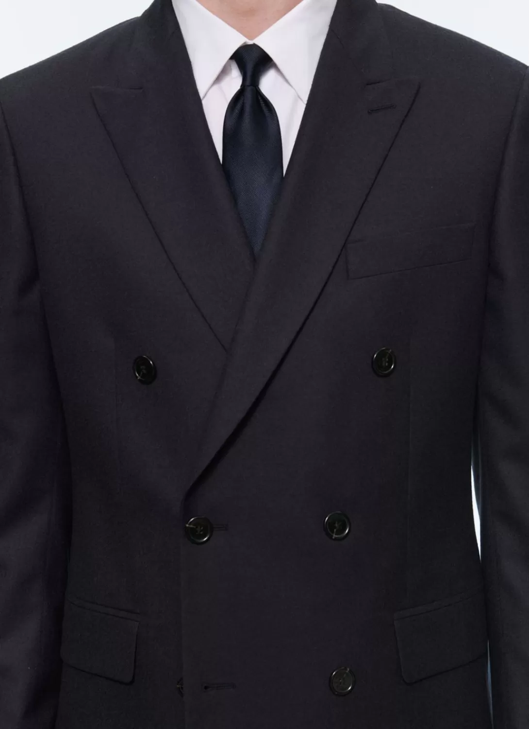 Fursac Wool Flannel Double-Breasted Jacket Navy Blue Clearance