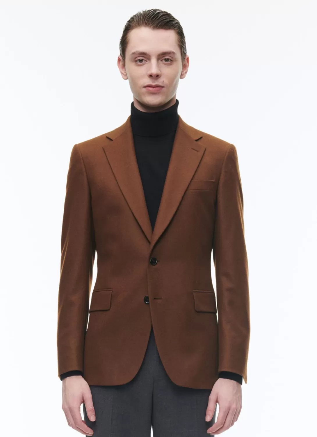 Fursac Wool Flannel Fitted Jacket Cinnamon Sale