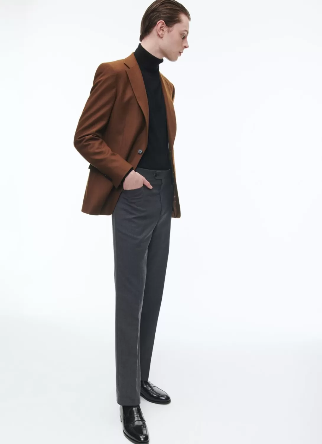 Fursac Wool Flannel Fitted Jacket Cinnamon Sale