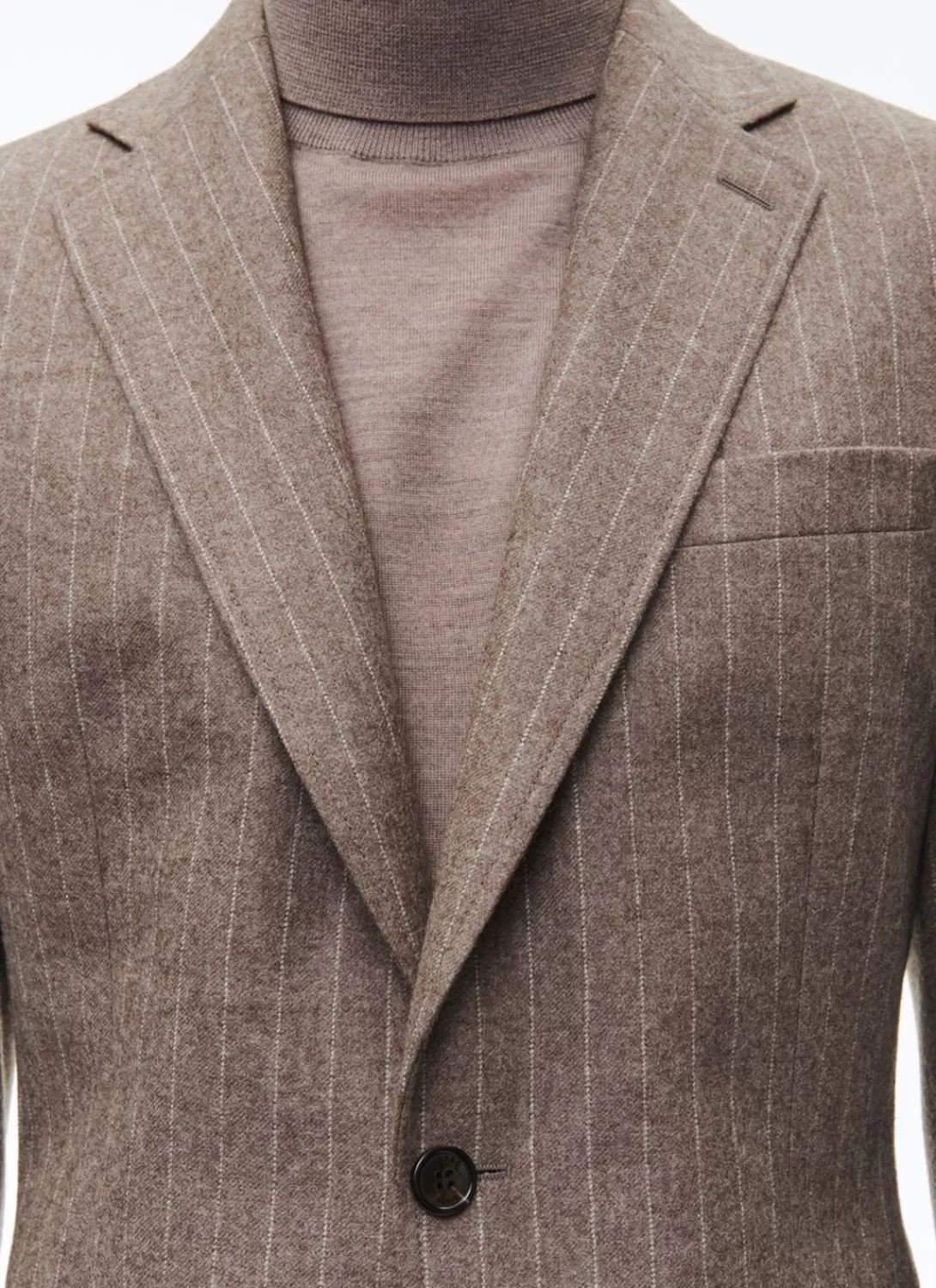 Fursac Wool Flannel Fitted Suit Chestnut - Stripes Shop