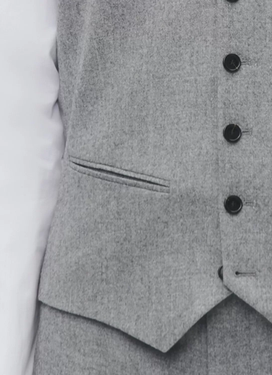 Fursac Wool Flannel Suit Waistcoat Light Grey Online