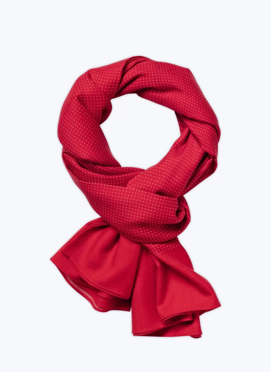 Fursac Wool Scarf With Polka Dots Burgundy - White Polka Dots Outlet