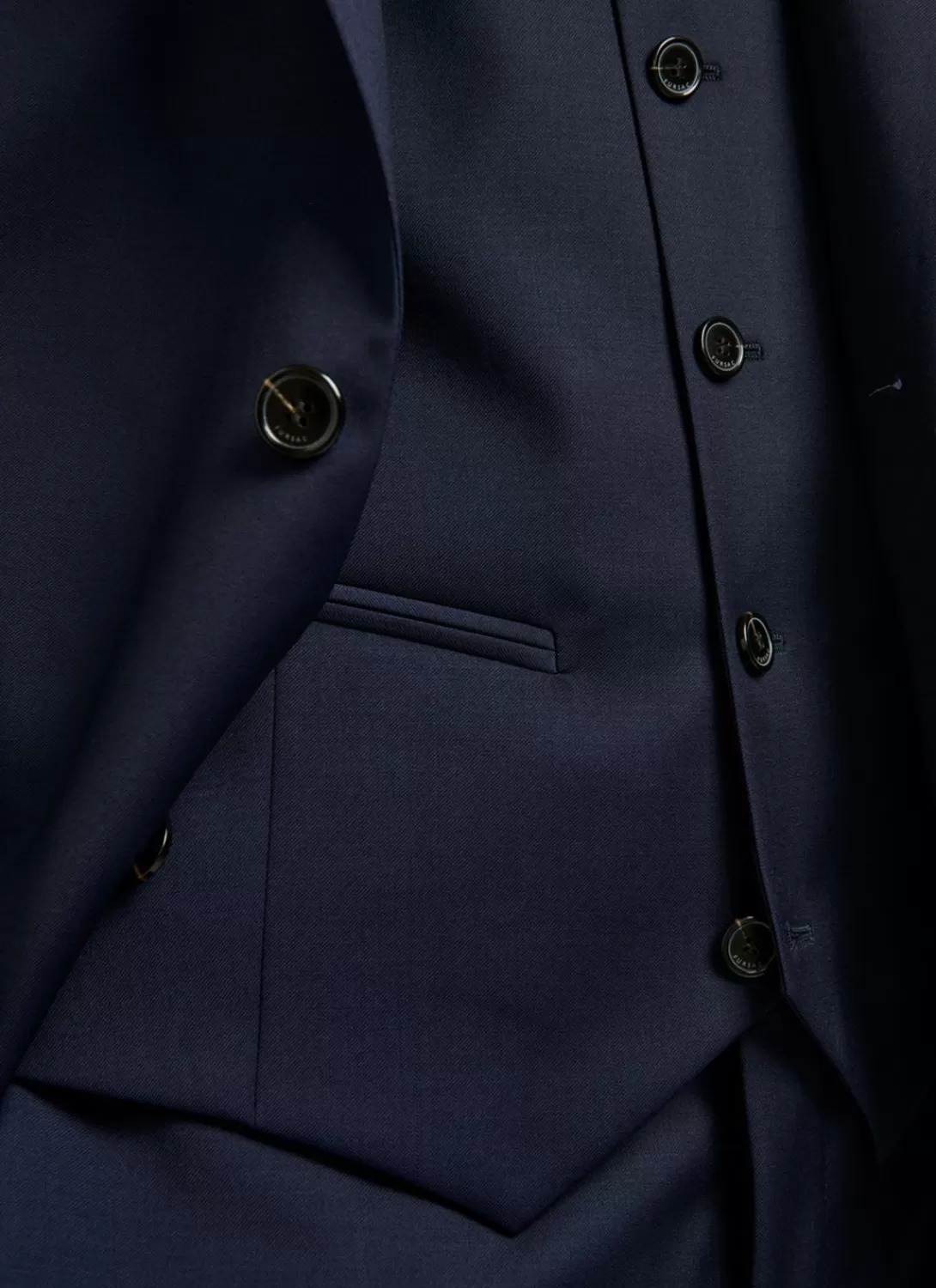 Fursac Wool Serge 3-Piece Suit Navy Blue Sale
