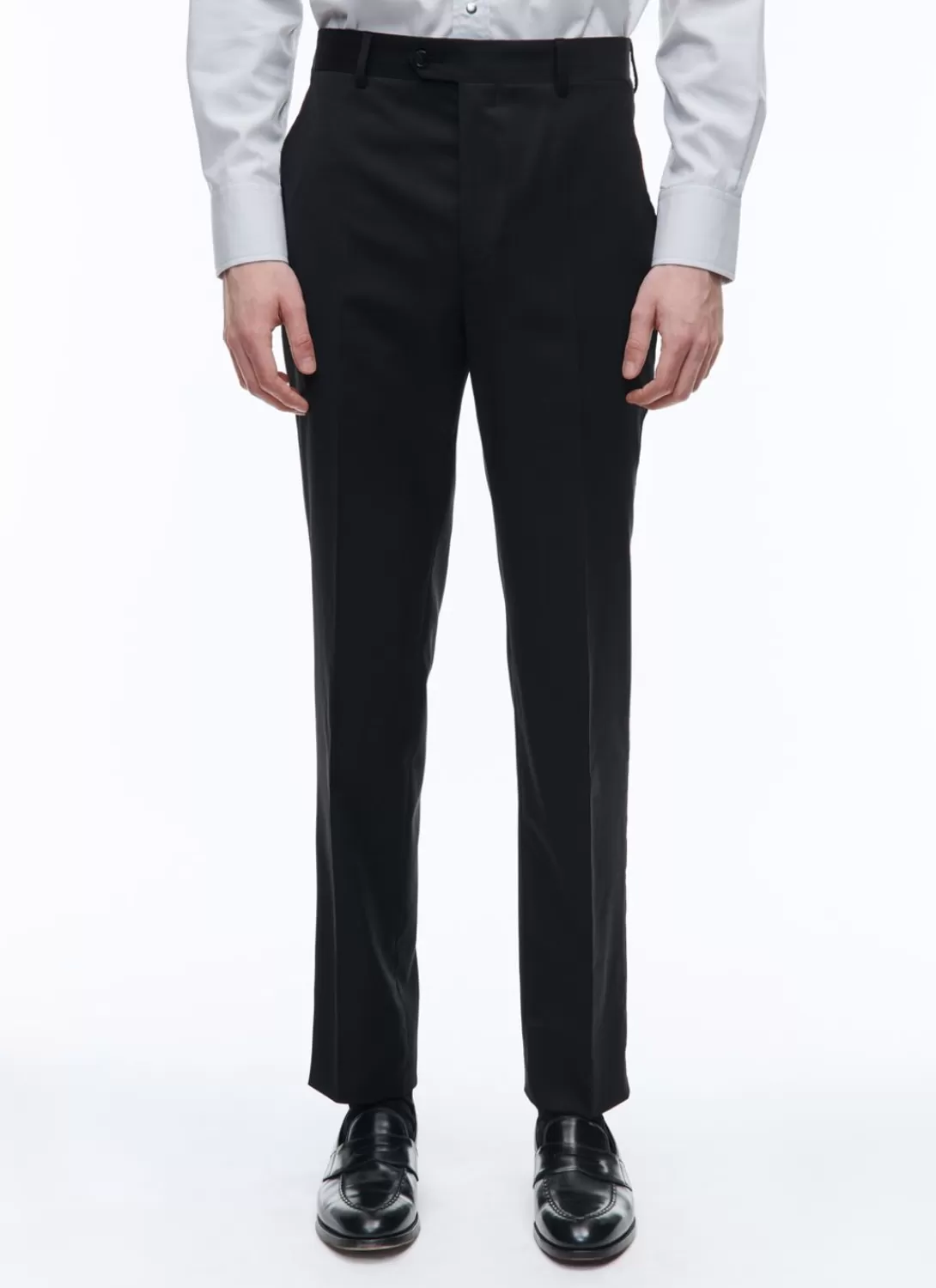 Fursac Wool Serge Large Trousers Black Fashion
