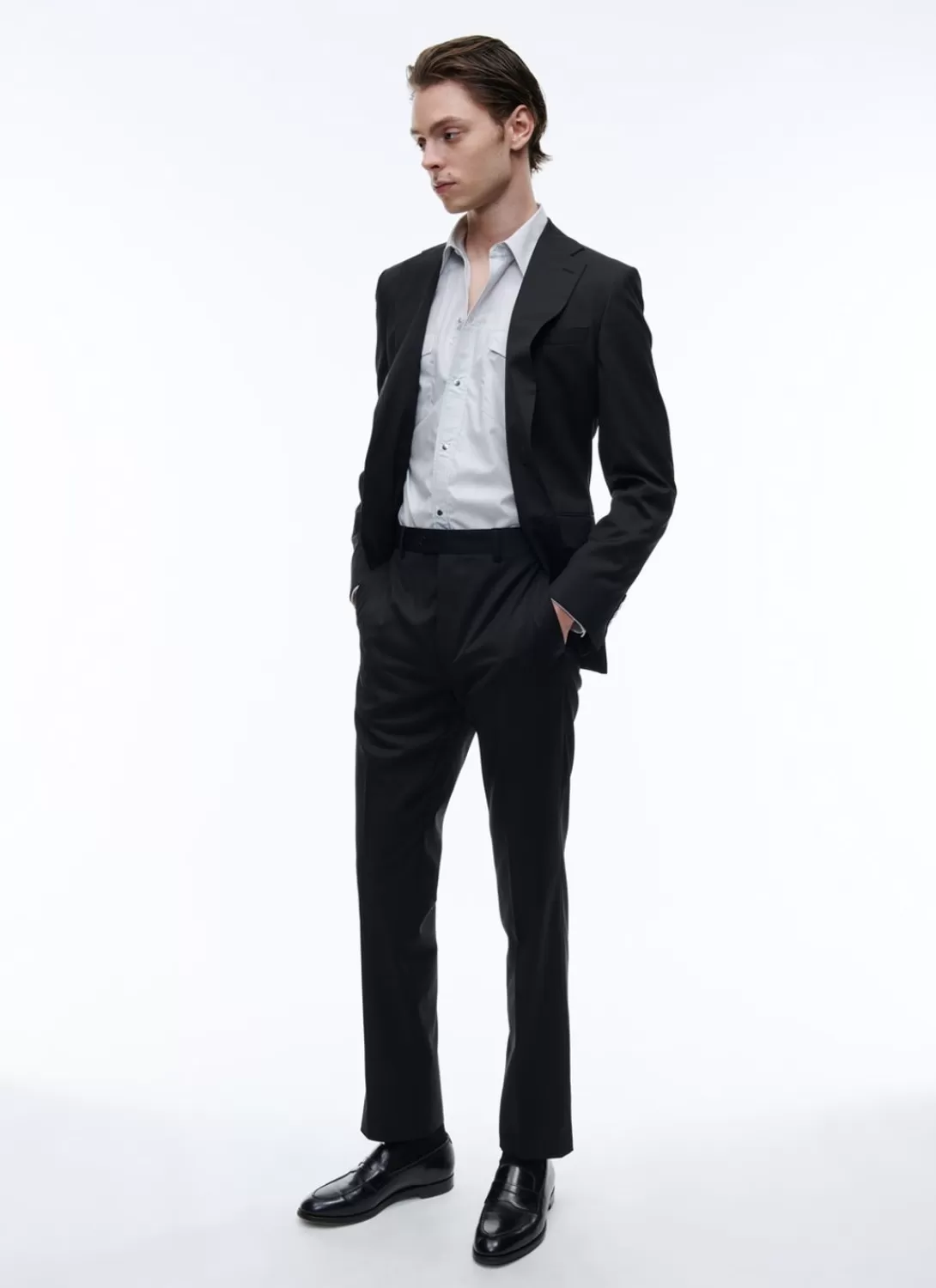 Fursac Wool Serge Large Trousers Black Fashion