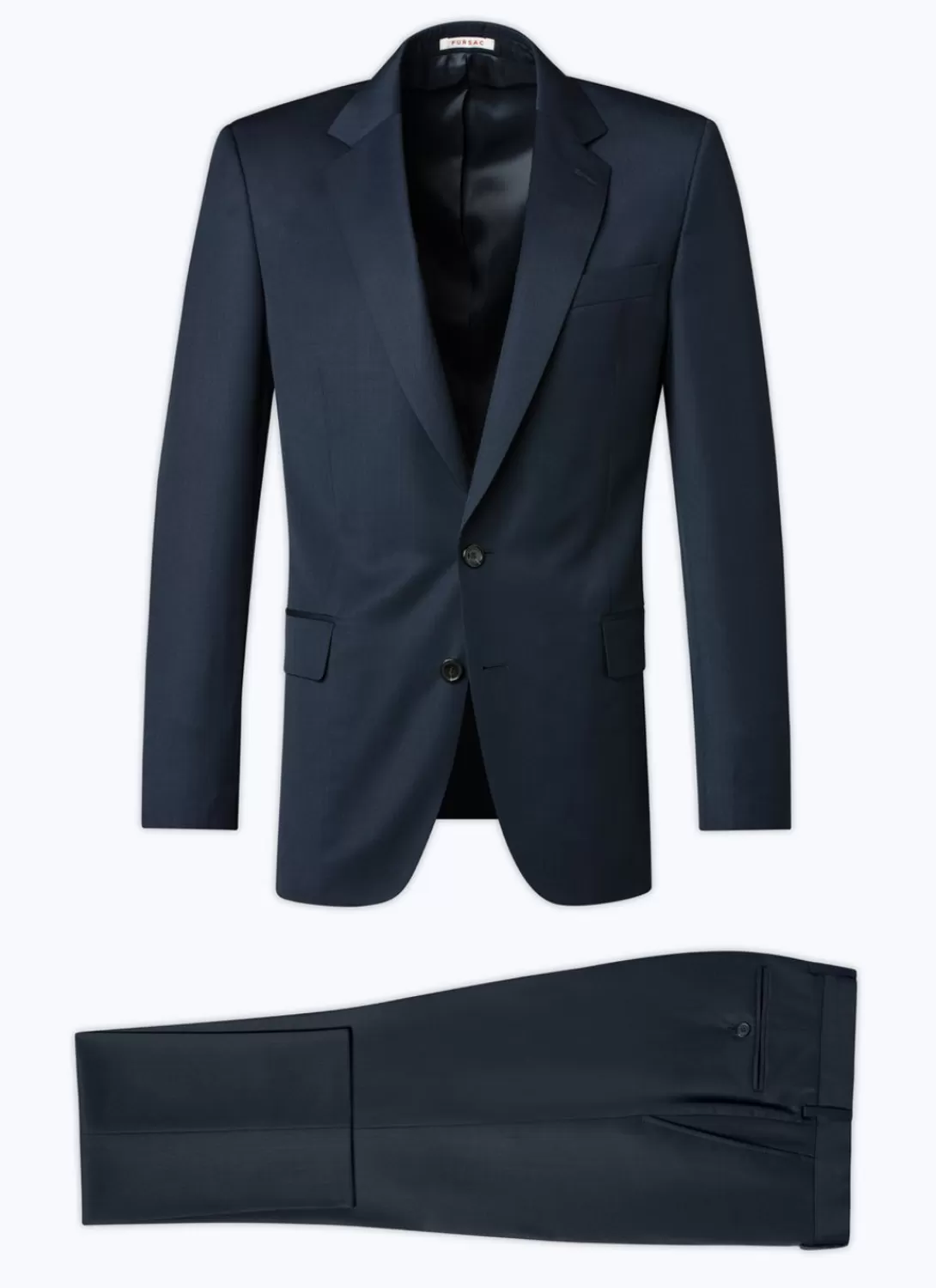 Fursac Wool Serge Suit Navy Blue Fashion