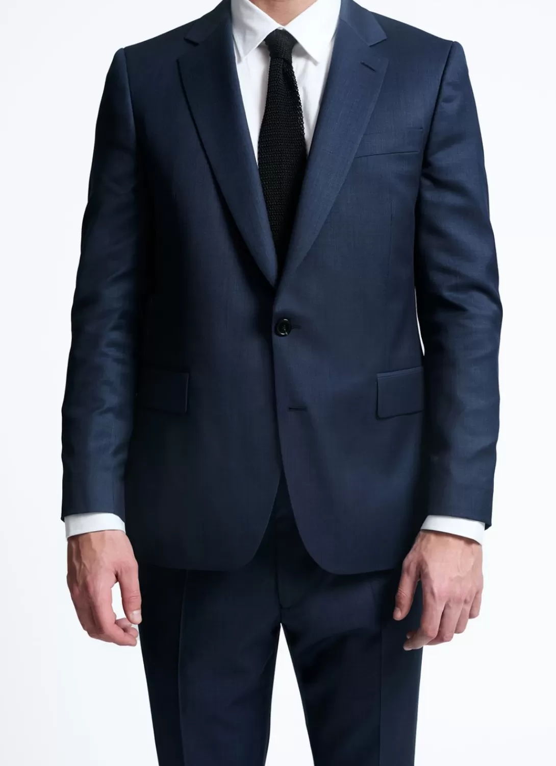 Fursac Wool Suit With Micro Design Navy Blue - Micro Design Sale