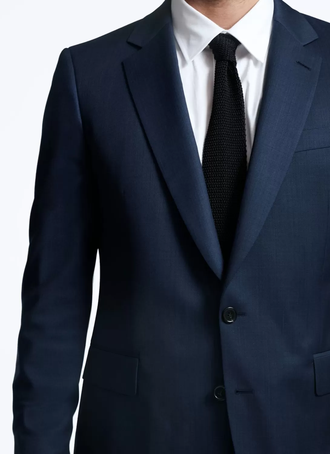 Fursac Wool Suit With Micro Design Navy Blue - Micro Design Sale